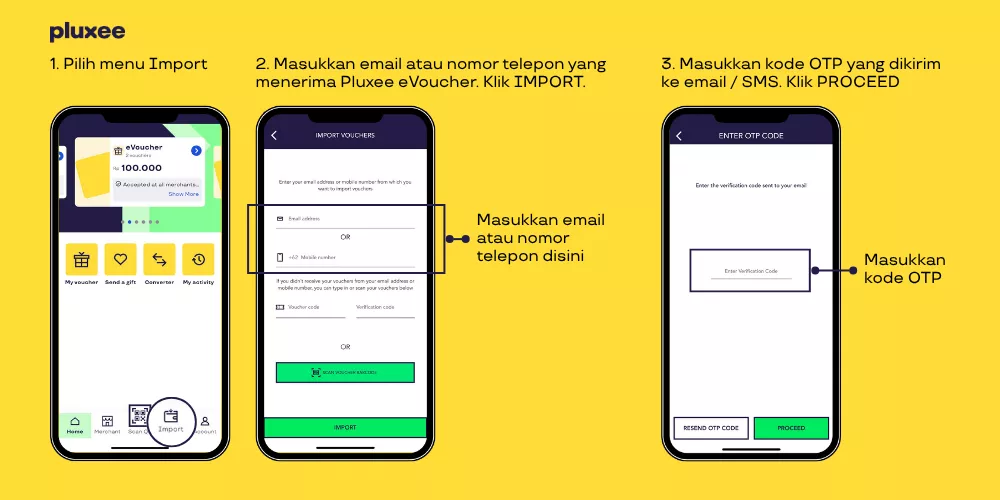 Import dengan email